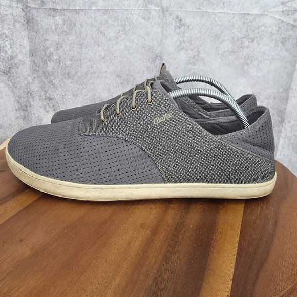 OluKai Nohea Moku Sneakers Men‎ 11 M Gray Slip On Comfort Casual Shoes Low Top